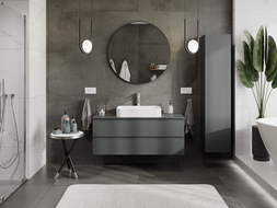 Mexen Orio fürdőszobai mosdószekrény 120 cm, 2 fiókos, matt grafit - 91A10-12047-2-BFF66