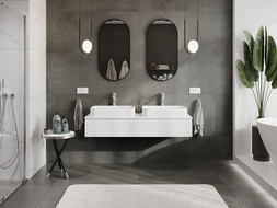 Mexen Orio fürdőszobai mosdószekrény 140 cm, 1 fiókos, fehér matt - 91A10-14023-1-BF01