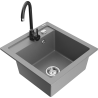 Mexen Vito chiuvetă de granit cu 1 compartiment cu baterie de bucătărie Telma, gri - 6503-71-670200-70