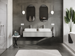 Mexen Orio fürdőszobai szekrény mosdó alá 140 cm, 1 fiók, szürke matt - 91A10-14023-1-BF62