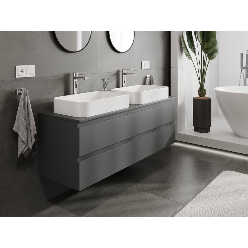 Mexen Orio dulap baie sub lavoar 140 cm, 2 sertare, grafit mat - 91A10-14047-2-BFF66