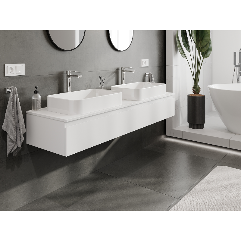 Mexen Orio fürdőszoba szekrény mosdó alá 160 cm, 1 fiók, fehér matt - 91A10-16023-1-BF01