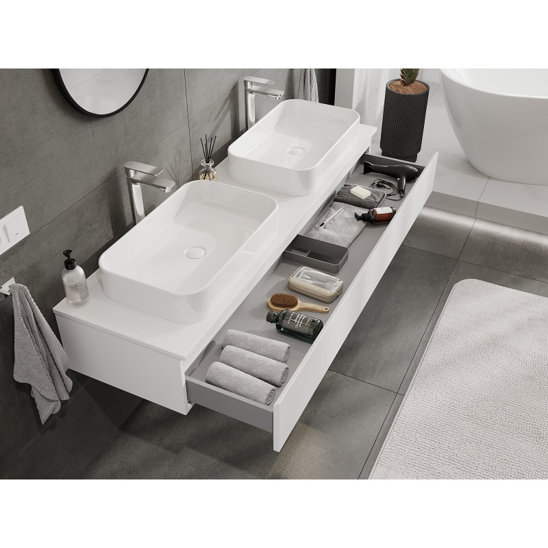 Mexen Orio dulap baie sub chiuvetă 160 cm, 1 sertar, alb mat - 91A10-16023-1-BF01