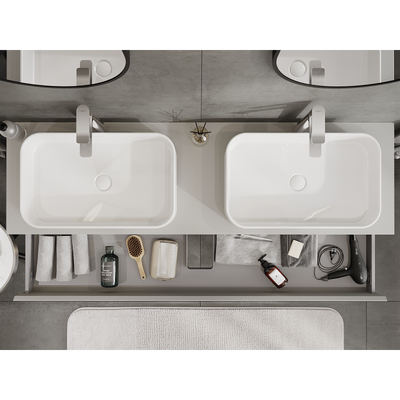 Mexen Orio dulap baie sub chiuvetă 160 cm, 1 sertar, gri mat - 91A10-16023-1-BF62