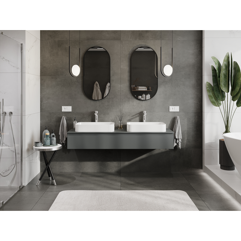 Mexen Orio dulap baie sub lavoar 160 cm, 1 sertar, grafit mat - 91A10-16023-1-BF66