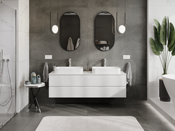 Mexen Orio fürdőszobai mosdós szekrény 160 cm, 2 fiók, fehér fényes - 91A10-16047-2-BFF00