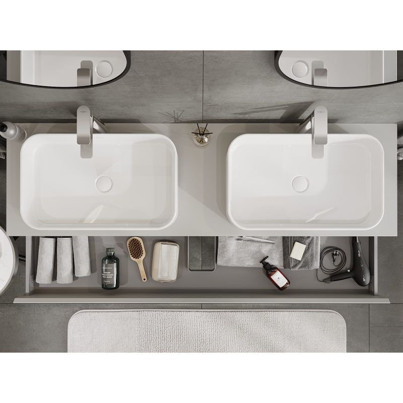 Mexen Orio dulap de baie sub lavoar 160 cm, 2 sertare, gri mat - 91A10-16047-2-BFF62