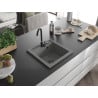 Mexen Vito chiuvetă de granit cu 1 compartiment și baterie de bucătărie Telma, gri - 6503-71-670200-70-B
