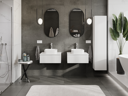 Mexen Rivel dulap de baie pentru chiuvetă 60 cm, 1 sertar, canelat, alb mat - 91A20-06023-1-BF01