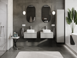 Mexen Rivel dulap baie sub lavoar 60 cm, 1 sertar, striat, gri mat - 91A20-06023-1-BF62