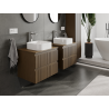 Mexen Rivel fürdőszobai szekrény mosdó alá 60 cm, 2 fiók, bordázott, dió - 91A20-06047-2-BFF86