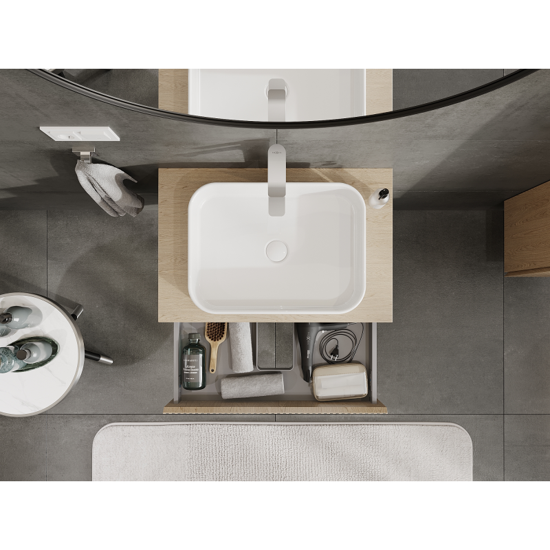 Mexen Rivel dulap baie montat sub chiuvetă 70 cm, 1 sertar, cu rafturi, stejar - 91A20-07023-1-BF81