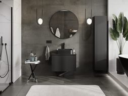 Mexen Rivel dulap baie sub lavoar 70 cm, 1 sertar, texturată, negru mat - 91A20-07047-1-BF71