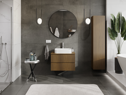 Mexen Rivel dulap de baie sub lavoar 70 cm, 2 sertare, canelat, nuc - 91A20-07047-2-BFF86