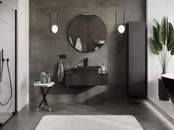 Mexen Rivel dulap baie sub chiuvetă 90 cm, 1 sertar, canelat, negru mat - 91A20-09023-1-BF71