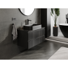 Mexen Rivel fürdőszobai szekrény mosdó alá 90 cm, 2 fiókos, bordázott, fekete matt - 91A20-09047-2-BFF71
