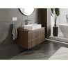 Mexen Rivel fürdőszobai szekrény mosdókagyló alá 90 cm, 2 fiókos, bordázott, dió - 91A20-09047-2-BFF86