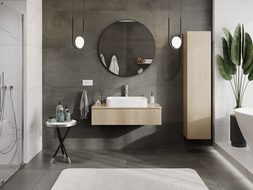 Mexen Rivel fürdőszobai mosdó alatti szekrény 100 cm, 1 fiók, barázdált, tölgy - 91A20-10023-1-BF81