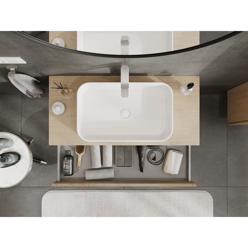 Mexen Rivel fürdőszobai mosdó alatti szekrény 100 cm, 1 fiók, barázdált, tölgy - 91A20-10023-1-BF81