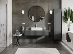 Mexen Rivel fürdőszobai mosdó alatti szekrény 120 cm, 1 fiók, barázdált, szürke matt - 91A20-12023-1-BF66