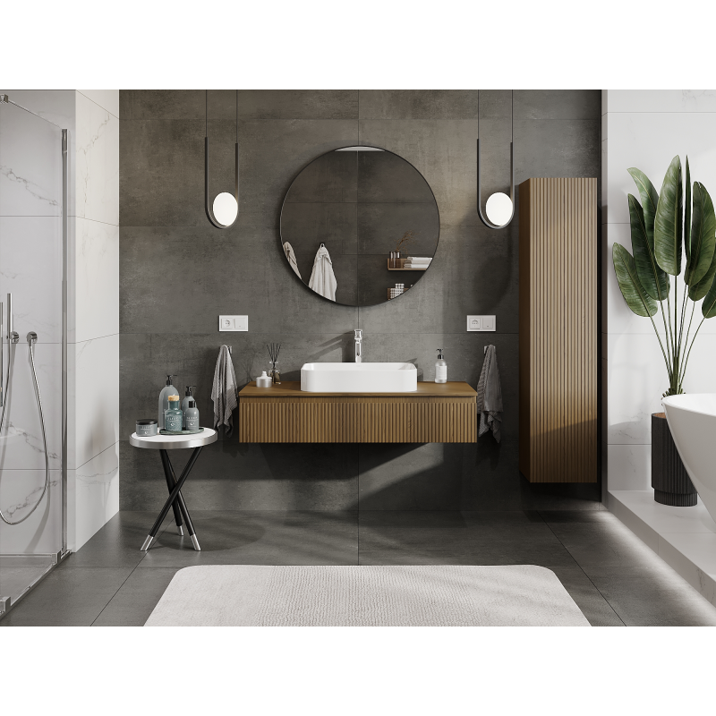 Mexen Rivel mosdó alatti szekrény 120 cm, 1 fiók, barázdált, dió - 91A20-12023-1-BF86