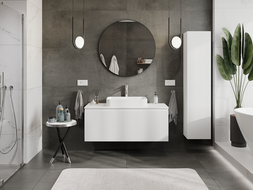 Mexen Rivel fürdőszobai alsószekrény 120 cm, 1 fiók, bordázott, fehér matt - 91A20-12047-1-BF01