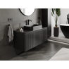 Mexen Rivel fürdőszobai mosdószekrény 120 cm, 1 fiók, bordázott, fekete matt - 91A20-12047-1-BF71