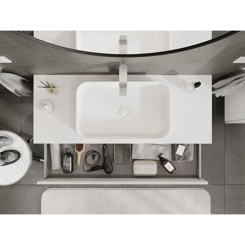 Mexen Rivel dulap baie de 120 cm, 2 sertare, cu caneluri, alb mat - 91A20-12047-2-BFF01