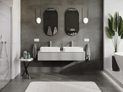 Mexen Rivel dulap de baie sub chiuvetă 140 cm, 1 sertar, canelat, gri mat - 91A20-14023-1-BF62