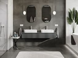 Mexen Rivel dulap baie sub lavoar 160 cm, 1 sertar, canelat, grafit mat - 91A20-16023-1-BF66