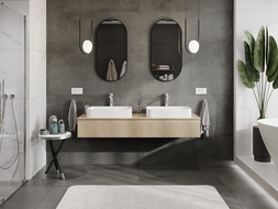 Mexen Rivel dulap baie pentru lavoar 160 cm, 1 sertar, canelat, stejar - 91A20-16023-1-BF81