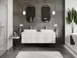 Mexen Rivel dulap baie sub lavoar 160 cm, 2 sertare, canelat, alb mat - 91A20-16047-2-BFF01