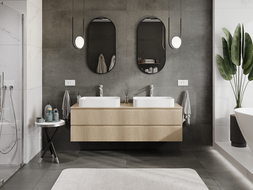 Mexen Rivel dulap baie sub lavoar 160 cm, 2 sertare, canelată, stejar - 91A20-16047-2-BFF81