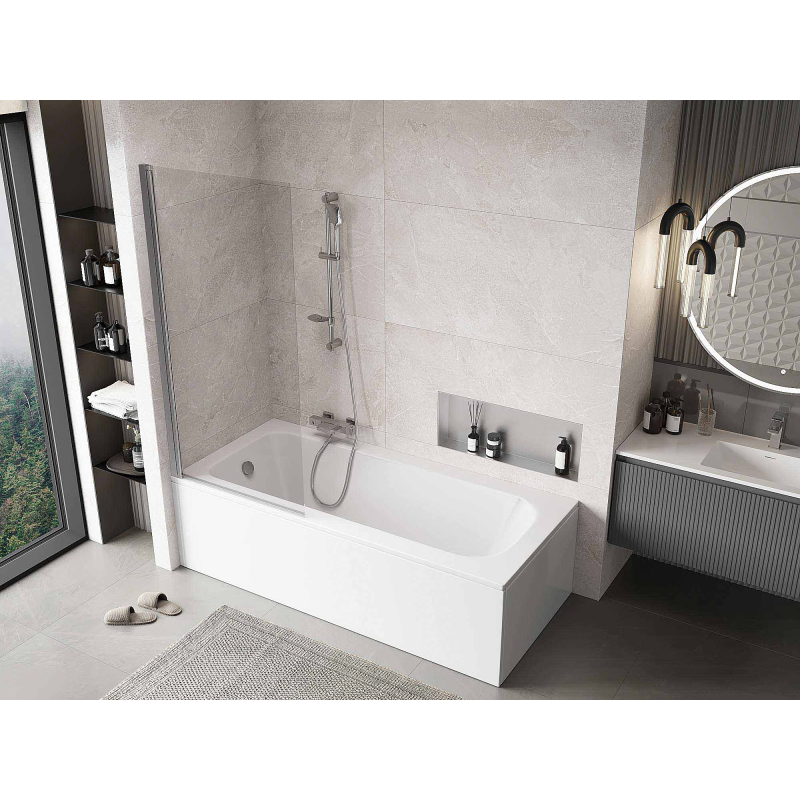 Mexen Mist paravan de duș cu 1 canat 80 x 150 cm, transparent, crom - 8A9-080-001-01-00