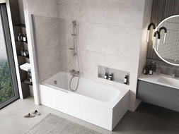 Mexen Mist 1-szárnyú kádparaván 80 x 150 cm, átlátszó, króm - 8A9-080-001-01-00