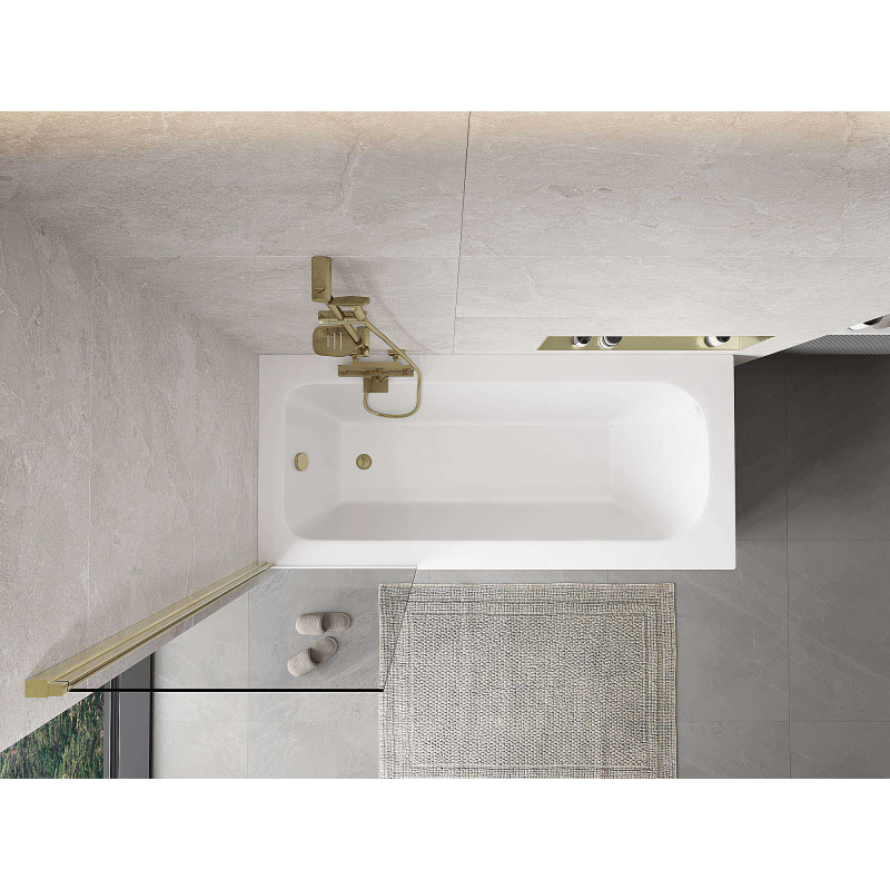 Mexen Mist paravan de baie 1-canat 60 x 150 cm, transparent, auriu - 8A9-060-001-50-00