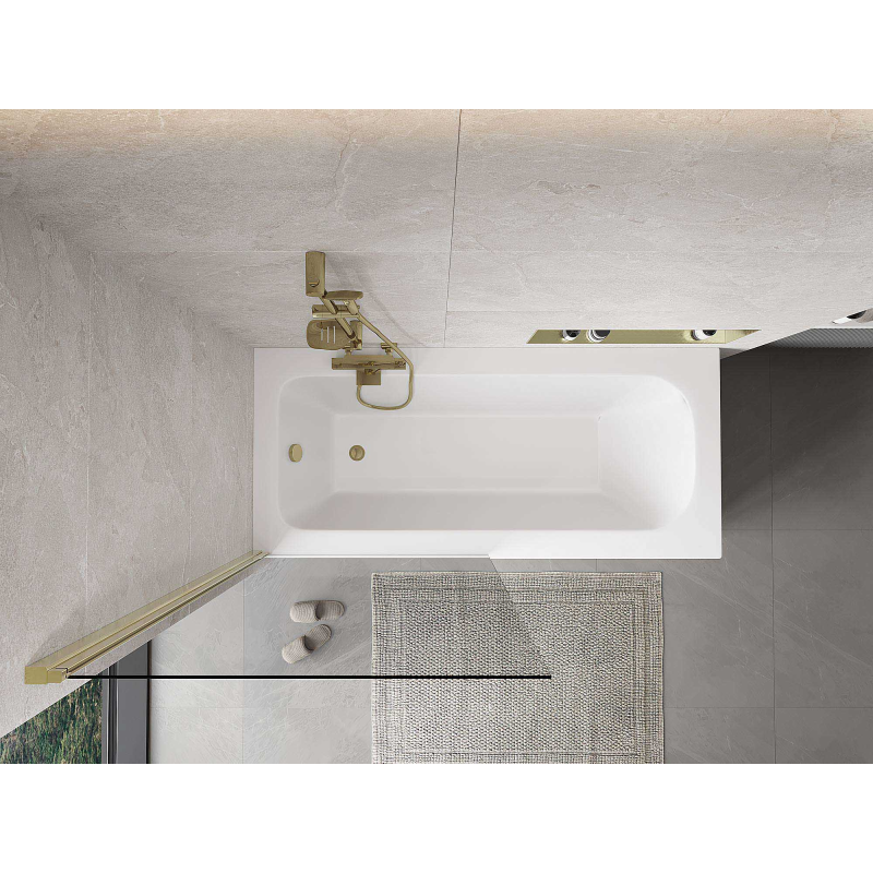 Mexen Mist egy szárnyú fürdőfal 90 x 150 cm, átlátszó, arany - 8A9-090-001-50-00