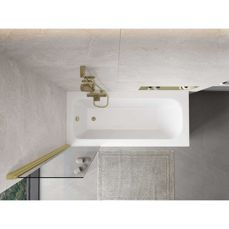 Mexen Mist paravan de baie cu un singur panou 50 x 150 cm, transparent, auriu periat - 8A9-050-001-55-00