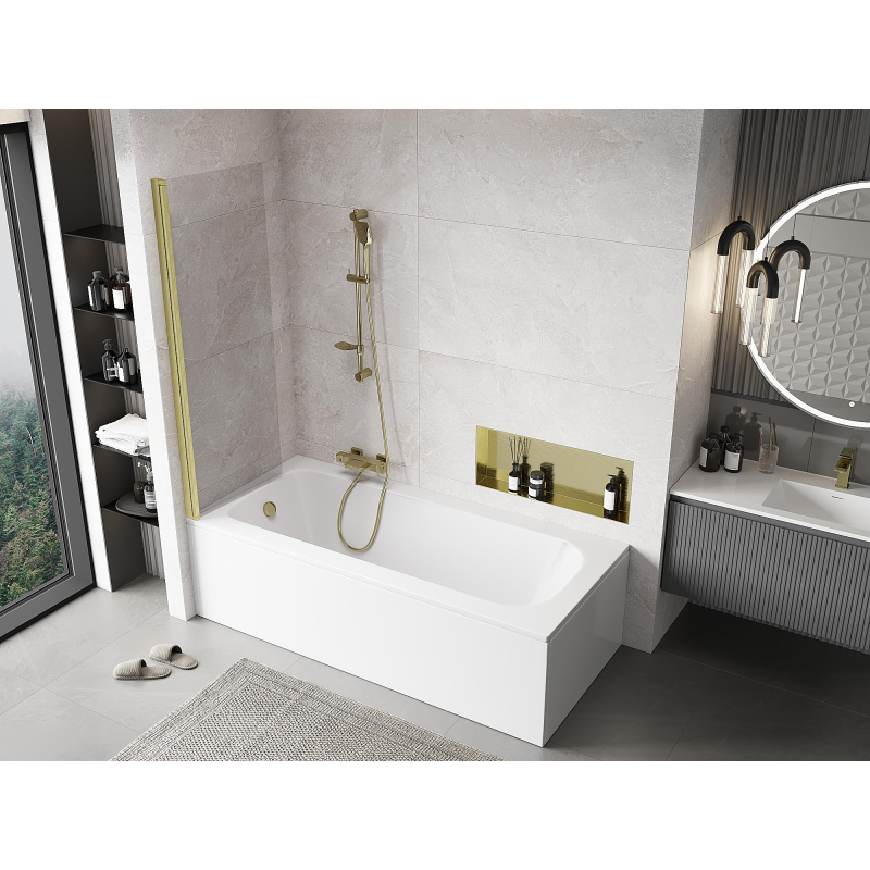 Mexen Mist paravan pentru duș, 1-panou 60 x 150 cm, transparent, auriu periat - 8A9-060-001-55-00