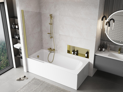 Mexen Mist paravan de cadă cu 1 panou 70 x 150 cm, transparent, auriu periat - 8A9-070-001-55-00