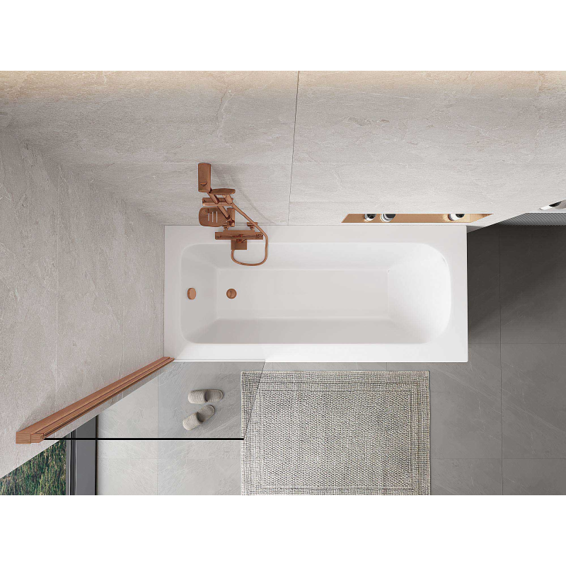 Mexen Mist paravan de cadă cu 1 panou 60 x 150 cm, transparent, cupru periat - 8A9-060-001-65-00