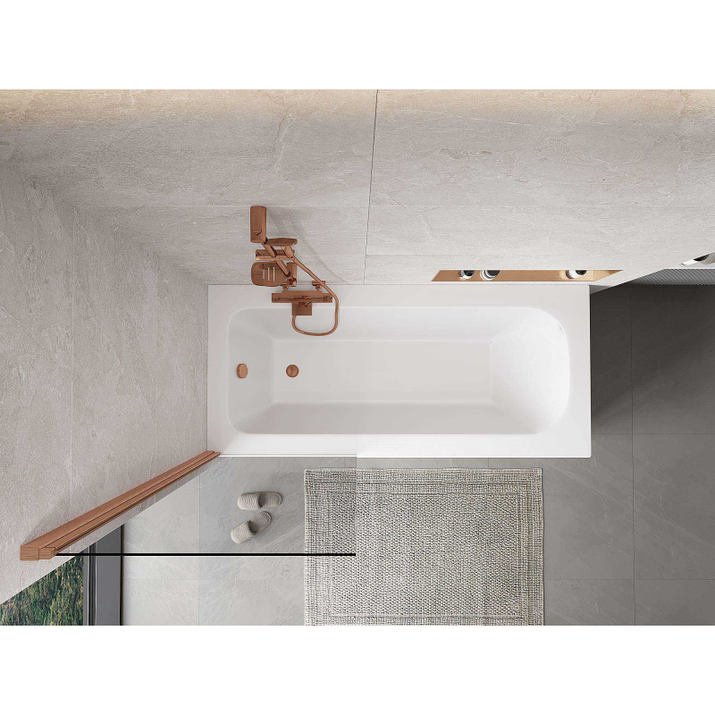 Mexen Mist paravan de baie 1-canat 70 x 150 cm, transparent, cupru periat - 8A9-070-001-65-00