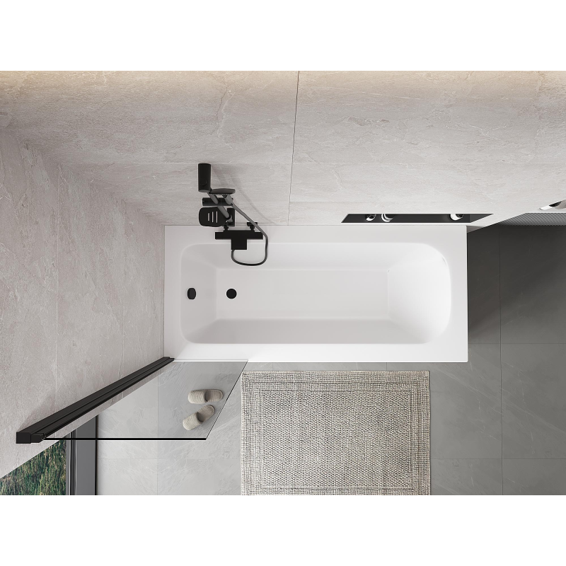 Mexen Mist perete despărțitor de duș cu un singur panou 50 x 150 cm, transparent, negru - 8A9-050-001-70-00