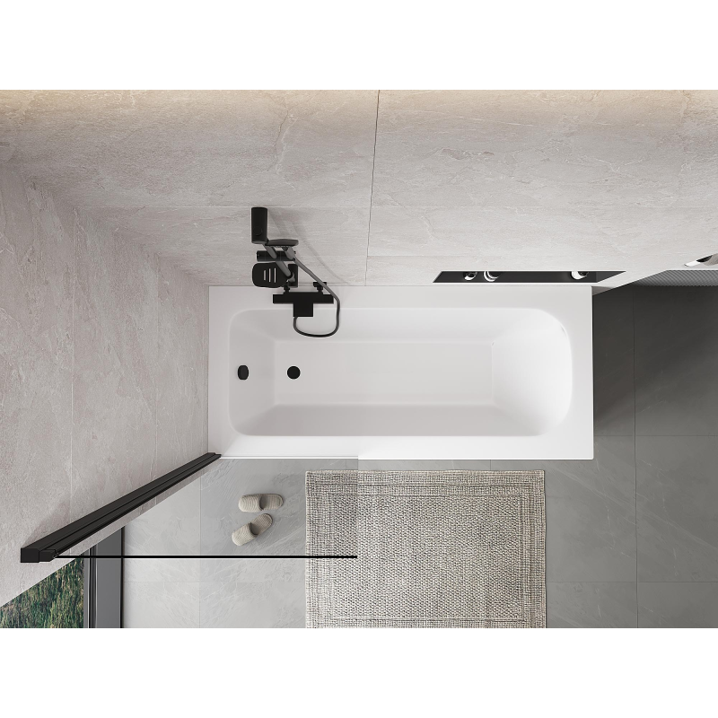 Mexen Mist paravan cadă 1-canat 70 x 150 cm, transparent, negru - 8A9-070-001-70-00