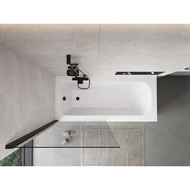 Mexen Mist paravan de cadă cu 1 panou 90 x 150 cm, transparent, negru - 8A9-090-001-70-00