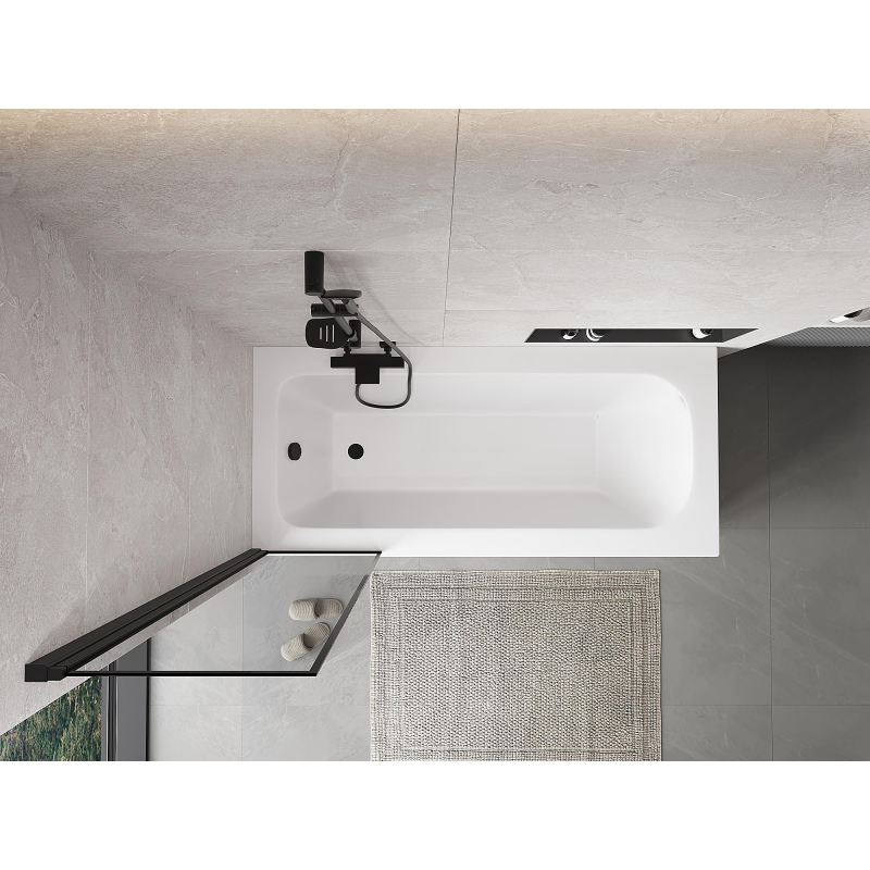 Mexen Mist panou de duș cu un singur ecran stânga 50 x 150 cm, cadru negru, negru - 8A9-050-001-70-70-L