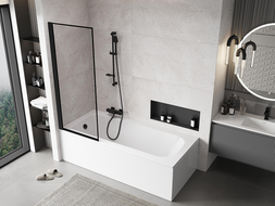 Mexen Mist paravan de duș cu 1 canat stânga 70 x 150 cm, ramă neagră, negru - 8A9-070-001-70-70-L