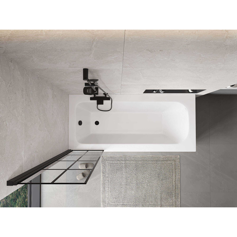 Mexen Mist paravan de duș cu 1 canat stânga 50 x 150 cm, grilaj negru, negru - 8A9-050-001-70-77-L