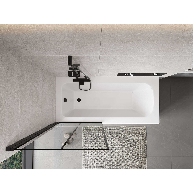 Mexen Mist paravan de duș cu 1 canat stânga 80 x 150 cm, grilaj negru, negru - 8A9-080-001-70-77-L