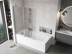 Mexen Mist paravan de baie cu 2 uși 130 x 150 cm, transparent, crom - 8A9-130-011-01-00